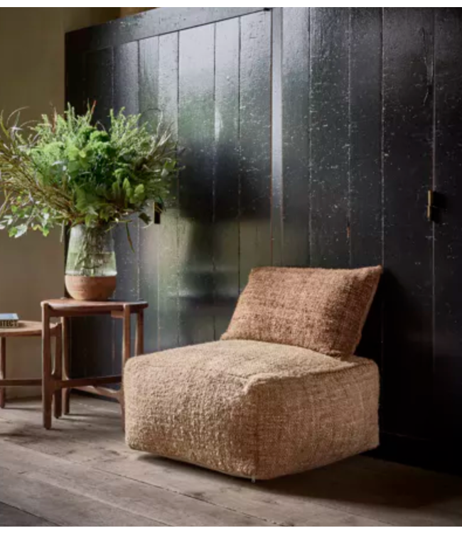 Pomax AYALA - poef - katoen - L 60 x W 60 x H 30 cm - beige