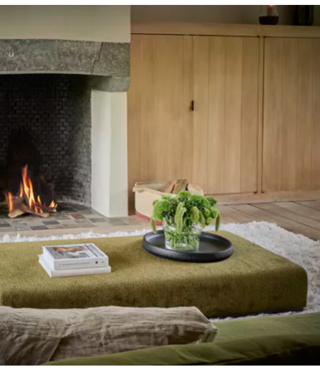 Pomax ONYX - schotel - mango hout - DIA 50 x H 6 cm - zwart