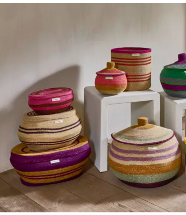 Pomax MARE - set 3 manden - zeegras - L 31/44/52 x W 22/29/36 x H 13/23/24 cm - veelkleurig