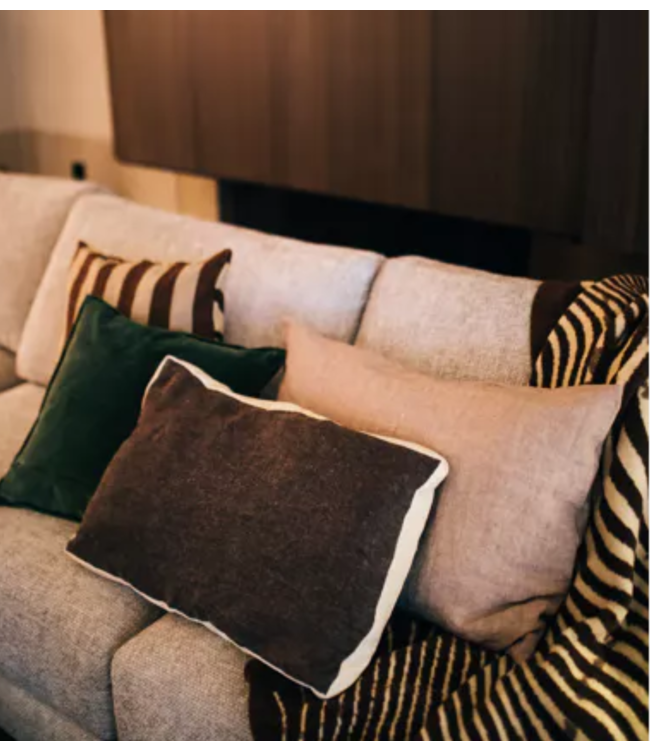 Pomax ALPHA BASICS - kussen - linnen - L 70 x W 50 cm - naturel