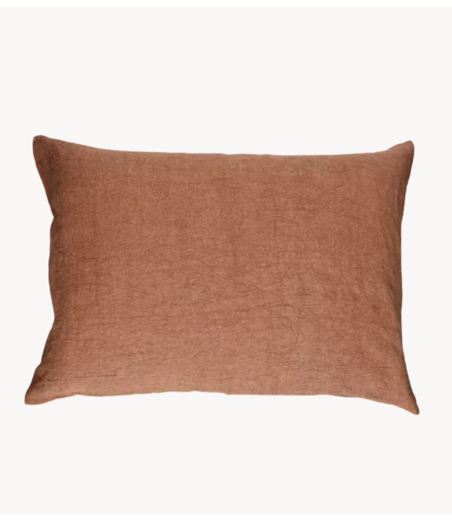 Pomax ALPHA BASICS - kussen - linnen - L 70 x W 50 cm - kaneel