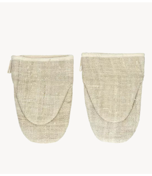 Pomax ECKOO - set/2 ovenwanten - jute - L 22 x W 15 cm - naturel