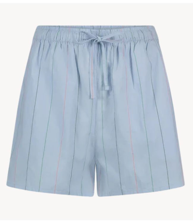 BY-BAR Broek isa stripe chambray shorts light blue stripe