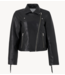 Y.A.S Jas YASVALETTA ls fringe leather jacket woven black