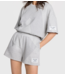 Alix The Label Short Ladies knitted melange sweat shorts light grey melange