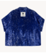 Alix The Label Top ladies woven sequins top cobalt