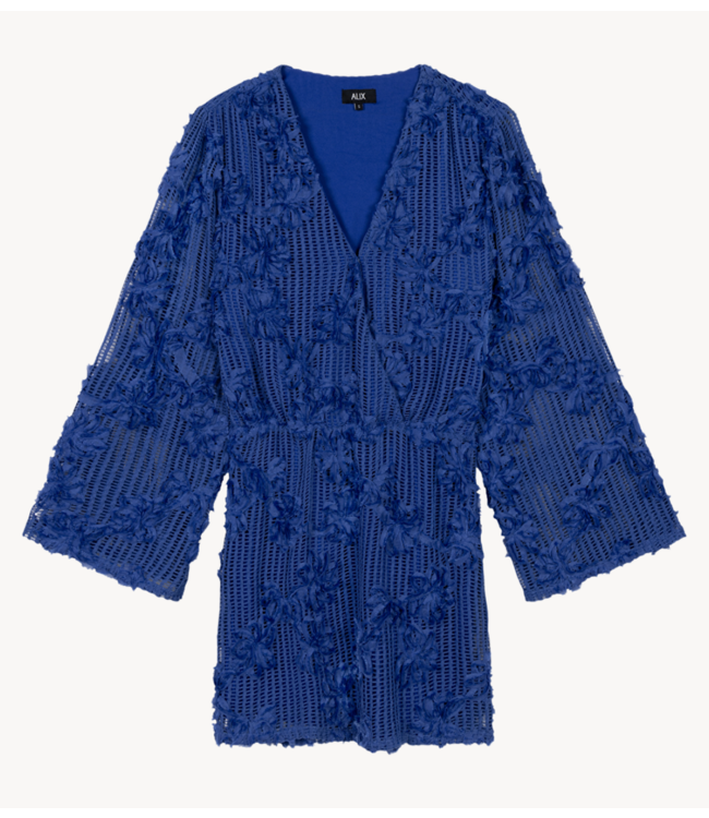 Alix The Label Jurk ladies knitted tape lace dress cobalt