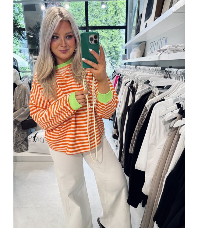 GUUS Top Longsleeve streep oranje