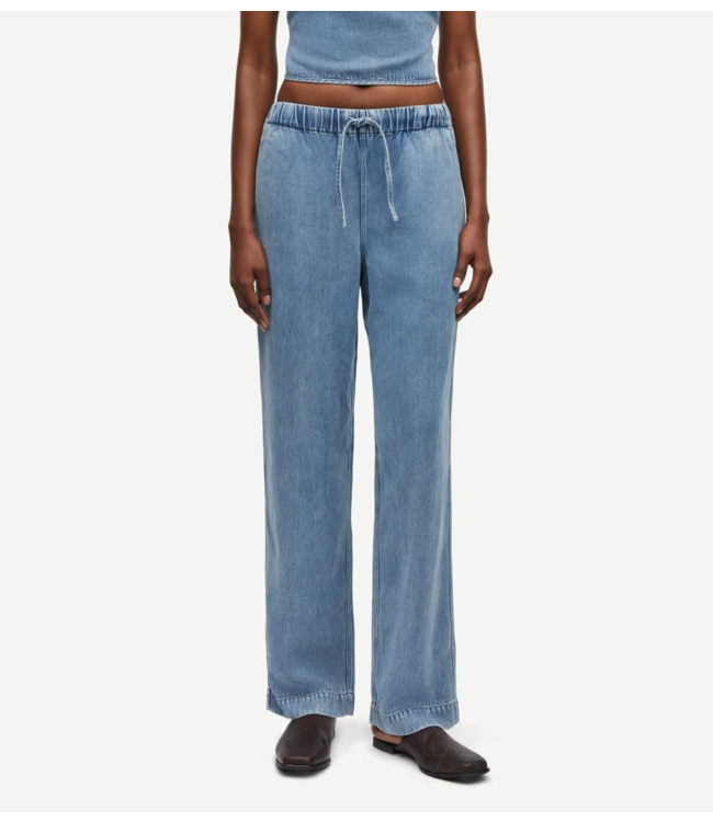 Samsøe Samsøe Broek SAHOYSA TROUSERS 15645 Denim Blue