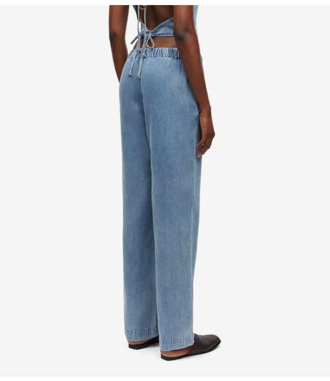 Samsøe Samsøe Broek SAHOYSA TROUSERS 15645 Denim Blue