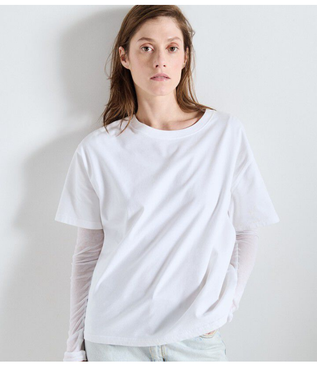 American Vintage T-shirt  Fizvalley White rugtekst