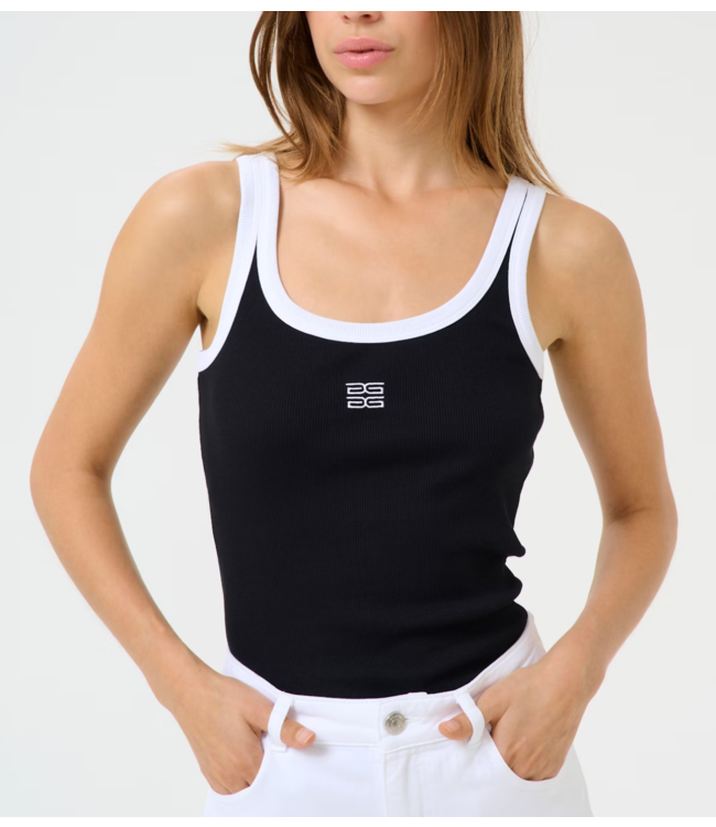 Gestuz Top GZdrew contrast logo top black