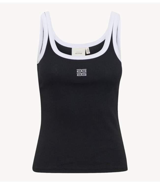 Gestuz Top GZdrew contrast logo top black