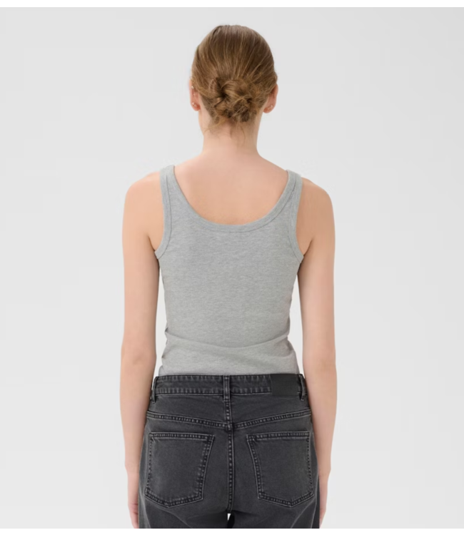 Gestuz Top GZdrew mel logo top grey melange