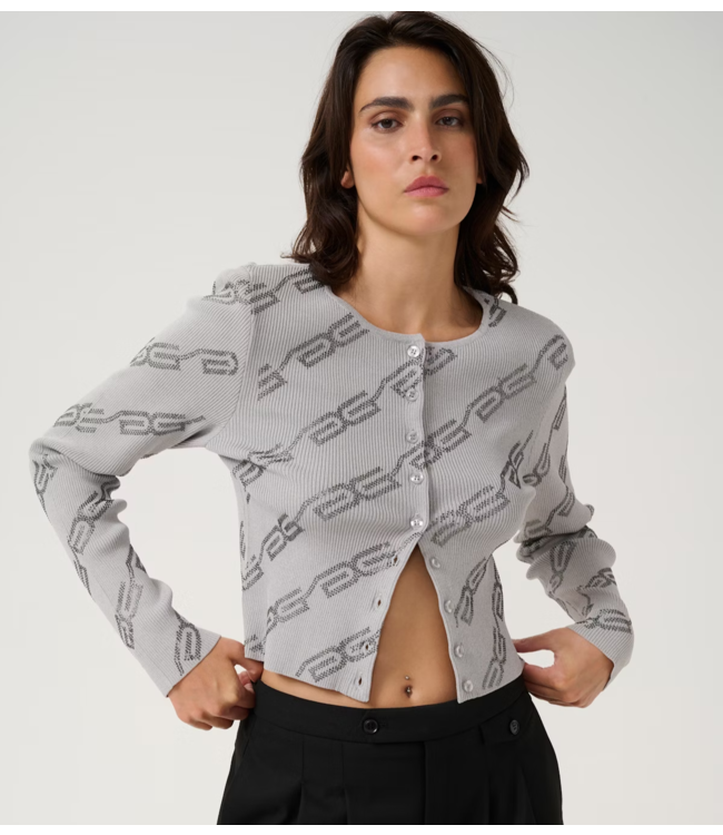 Gestuz Vest SayaGZ cardigan grey/dark grey st.