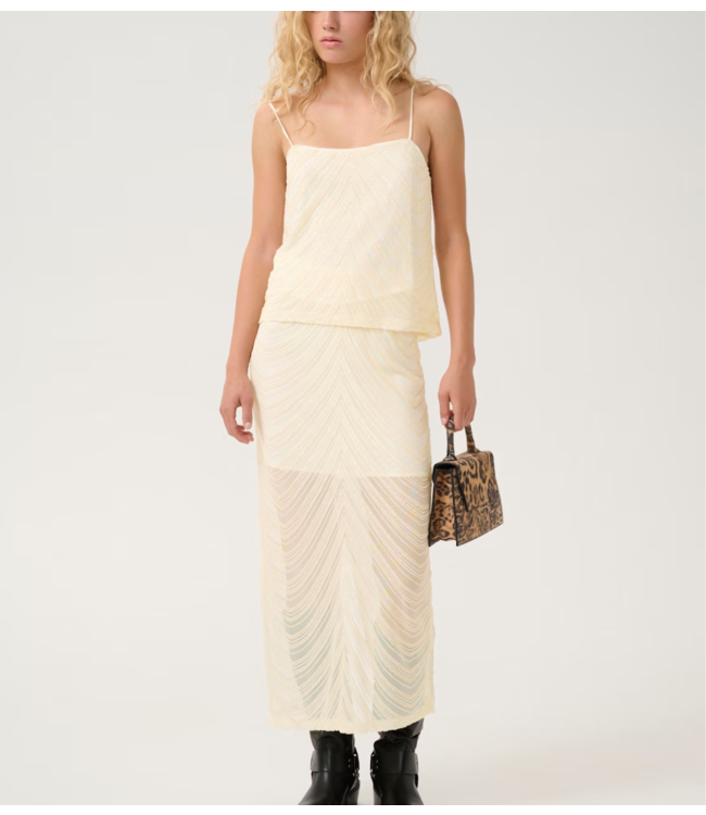 Gestuz Rok GliraGZ HW long skirt butter yellow seq.