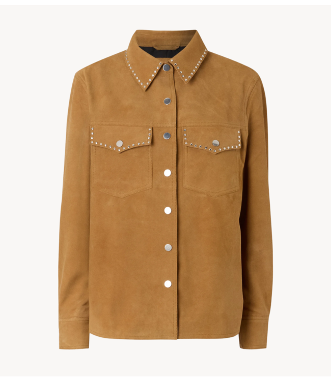 Y.A.S Blouse YASISABEL SUEDE SHIRT - FEST apple cinnamon