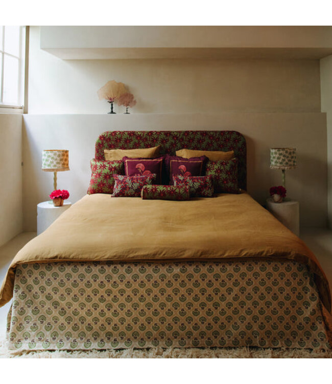 Palais Lampenkap Lampshade Laura Fern & Ecru (Oval M Ø30 cm Fringe)