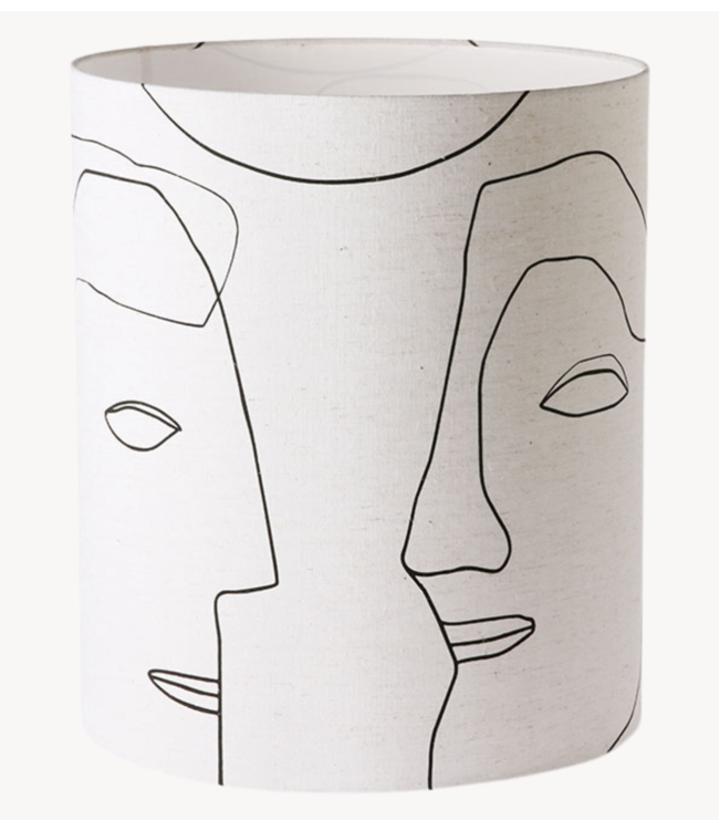 HKLIVING Lampenkap shade printed faces, L