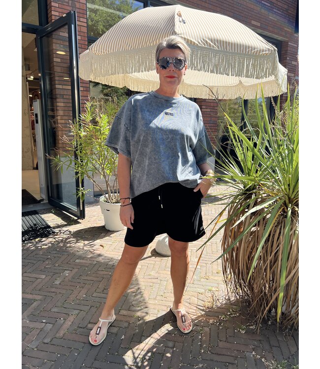 Gestuz T-shirt JioGZ oversize tee dark grey washed