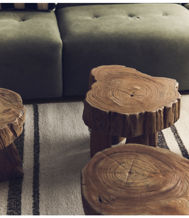 HKLIVING Bijzettafel Log wooden stool