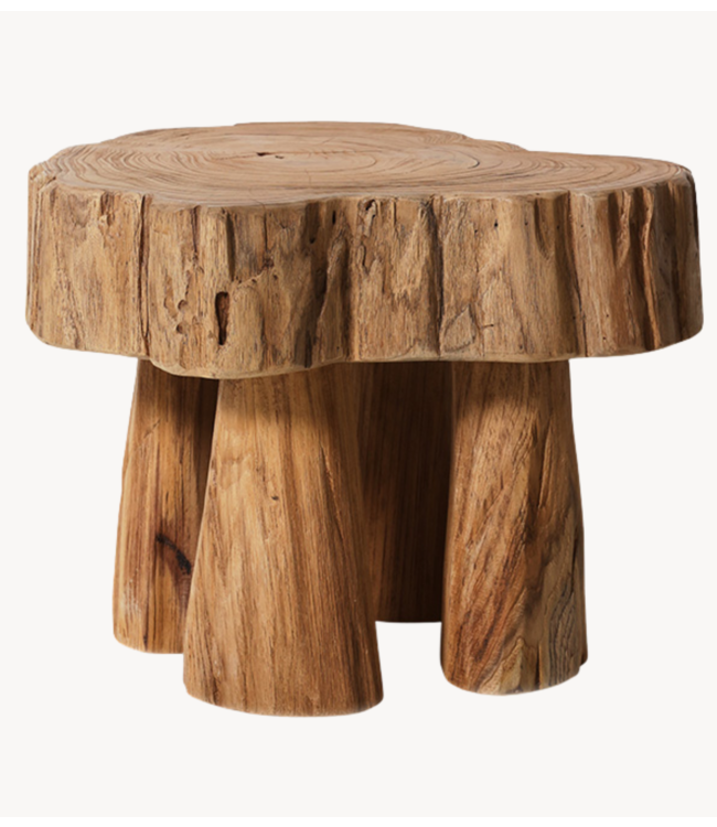 HKLIVING Bijzettafel Log wooden stool