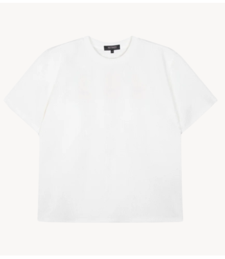 Refined Department Top ladies knitted oversized boucle t-shirt MEXIE white