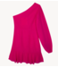 Refined Department Jurk ladies woven one shoulder dress GEORGINA pink