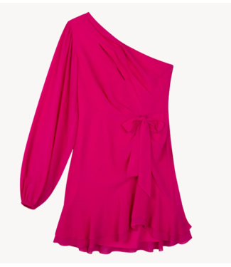 Refined Department Jurk ladies woven one shoulder dress GEORGINA pink