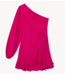 Refined Department Jurk ladies woven one shoulder dress GEORGINA pink