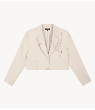 Refined Department Blazer ladies woven cropped blazer NIV check