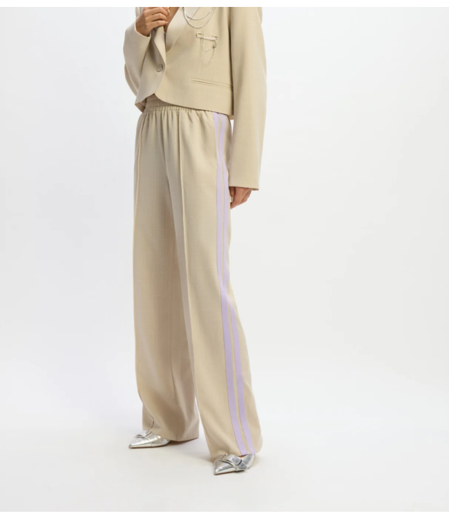 Refined Department Broek ladeis woven wide leg tape pants TYRA check