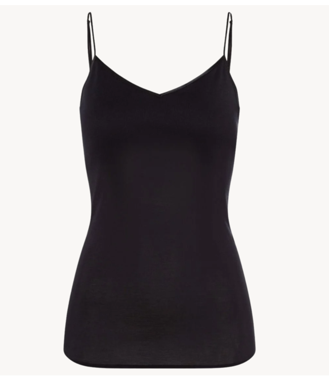 HANRO Top Padded Spaghetti Top Cotton Seamless black