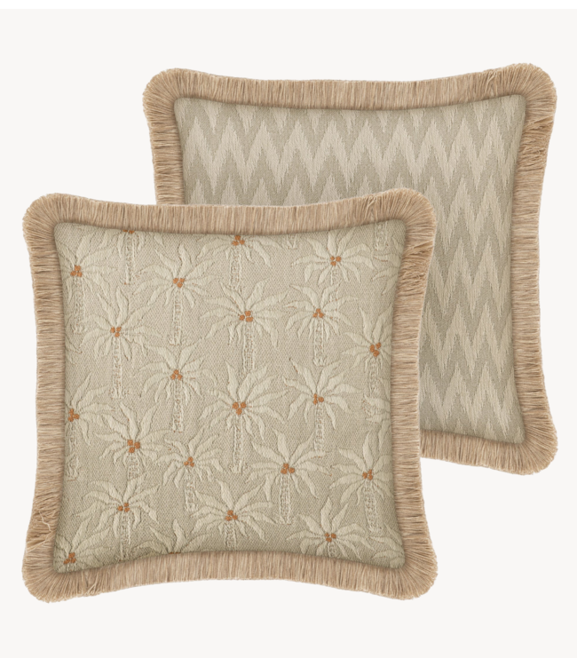Palais Kussen Outdoor Double Sided Cushion Laura Sand & Ecru x Rosita Sand & Ecru (45x45)