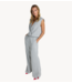 Alix The Label Broek ladies woven pinstripe pants light grey melange