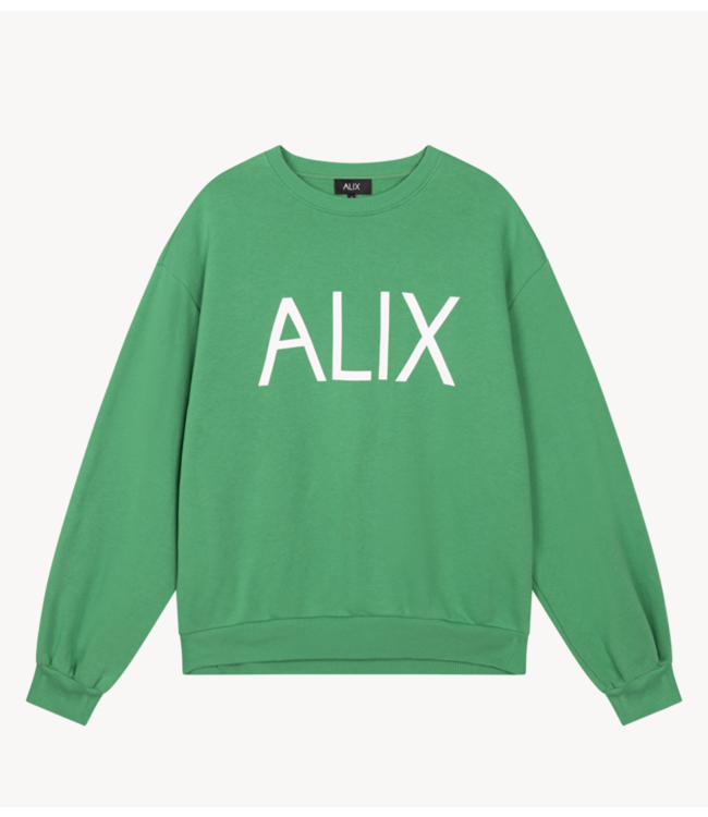 Alix The Label Trui ladies knitted clean logo sweater bright green