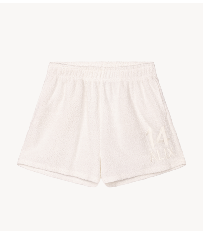 Alix The Label Short ladies knitted boucle shorts cream