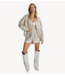 Alix The Label Short ladies woven foil shorts silver
