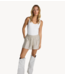 Alix The Label Short ladies woven foil shorts silver