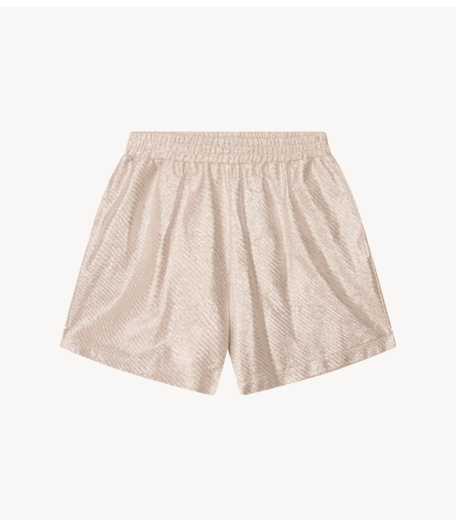 Alix The Label Short ladies woven foil shorts silver