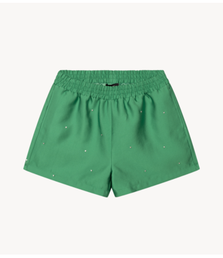 Alix The Label Short ladies woven embellished satin shorts bright green
