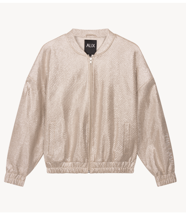 Alix The Label Jacket ladies woven foil jacket silver
