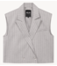 Alix The Label Gilet ladies woven pinstripe waistcoat light grey melange