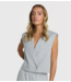 Alix The Label Gilet ladies woven pinstripe waistcoat light grey melange