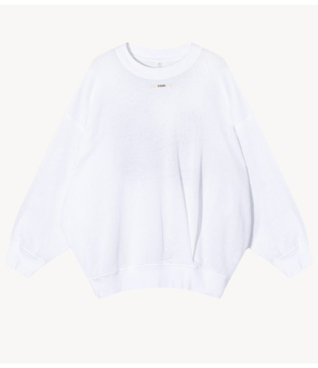 10DAYS Trui mesh baseball sweater gathering white