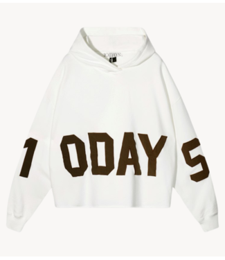 10DAYS Trui statement hoodie ecru