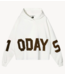 10DAYS Trui statement hoodie ecru