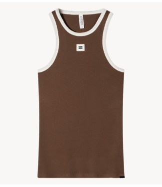 10DAYS Top tank top rib contrast truffle