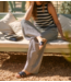 Studio Anneloes Broek Grace stripe trousers off white / black