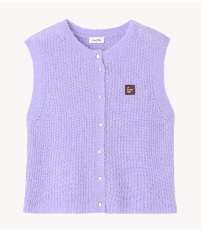 American Vintage Gilet East lavande pastel chine